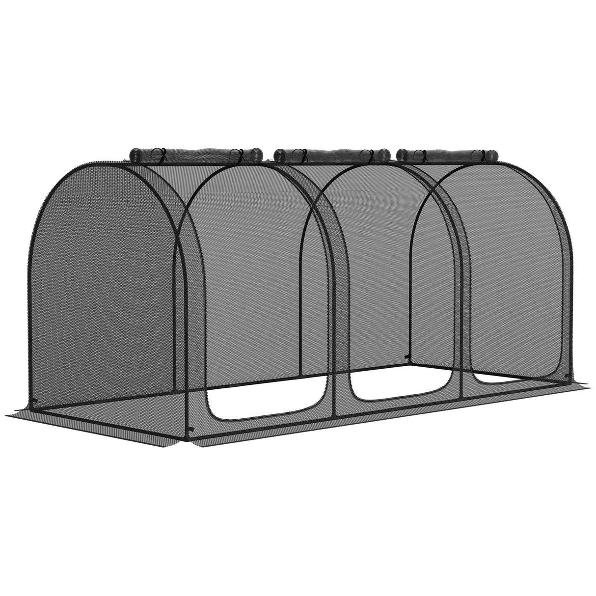 Outsunny 9' x 4' Crop Cage, Plant Protection Tent with Three Zippered Doors, Storage Bag and 6 Ground Stakes