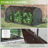 Outsunny 9' x 4' Crop Cage, Plant Protection Tent with Three Zippered Doors, Storage Bag and 6 Ground Stakes