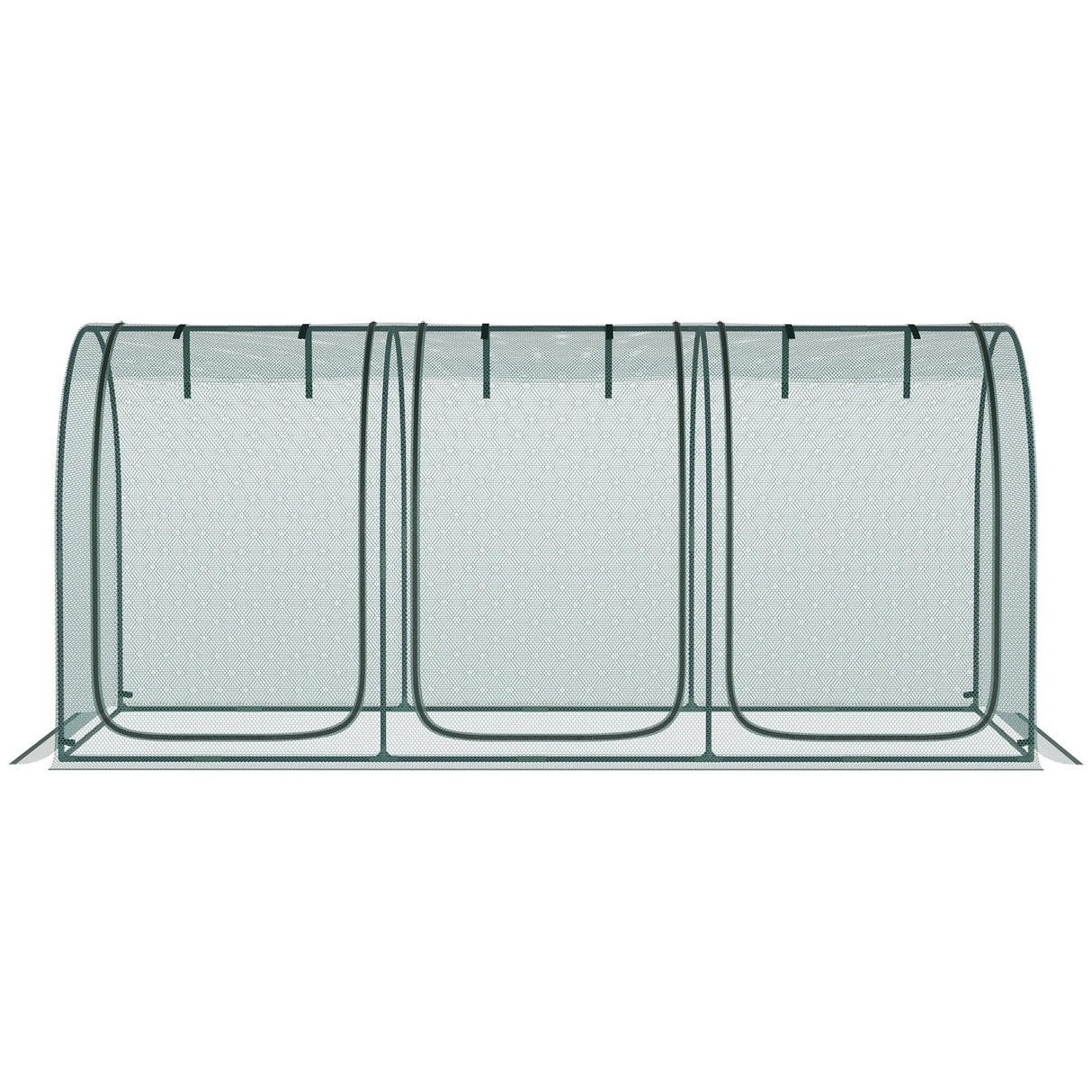 Outsunny 9' x 4' Crop Cage, Plant Protection Tent with Three Zippered Doors, Storage Bag and 6 Ground Stakes