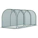 Outsunny 9' x 4' Crop Cage, Plant Protection Tent with Three Zippered Doors, Storage Bag and 6 Ground Stakes