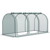 Outsunny 9' x 4' Crop Cage, Plant Protection Tent with Three Zippered Doors, Storage Bag and 6 Ground Stakes
