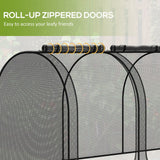 Outsunny 9' x 4' Crop Cage, Plant Protection Tent with Three Zippered Doors, Storage Bag and 6 Ground Stakes
