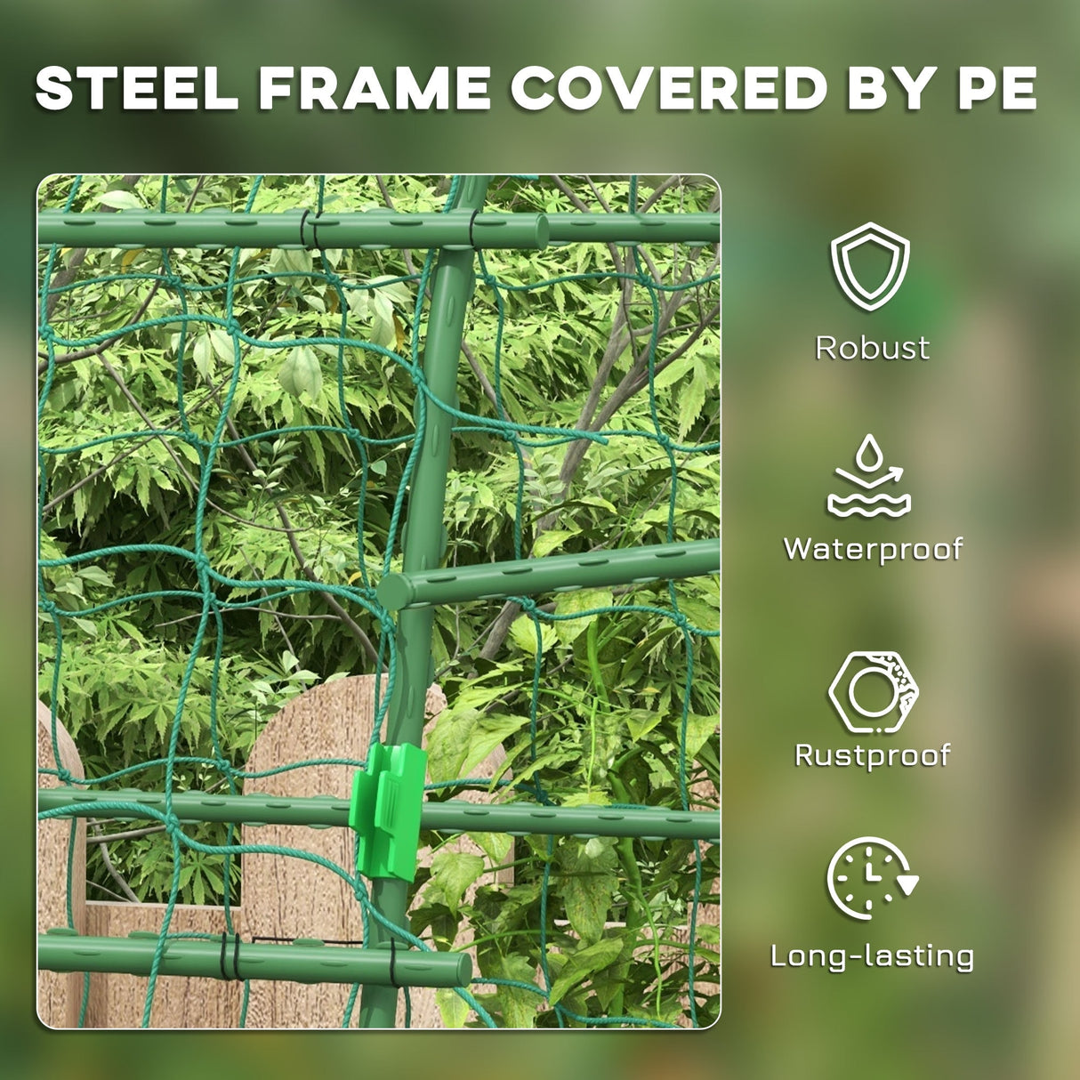 Outsunny Cucumber Trellis, 6.8' Tall Arch Trellis for Climbing Plants Outdoor, A-Frame