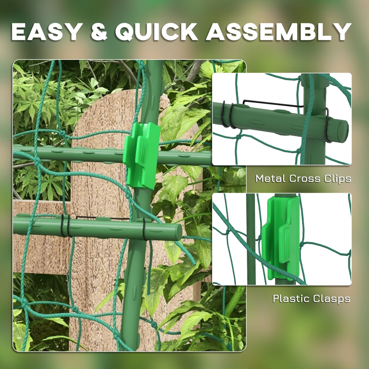 Outsunny Cucumber Trellis, 6.8' Tall Arch Trellis for Climbing Plants Outdoor, A-Frame