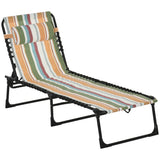 Outsunny Folding Chaise Lounge Chair Portable Lightweight Reclining Garden Sun Lounger with 4-Position Adjustable Backrest