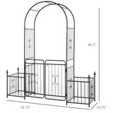 Outsunny Garden Arbor Arch Gate with Trellis Sides, Locking Doors