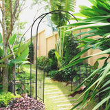Outsunny Garden Arbor Arch Gate with Trellis Sides, Locking Doors