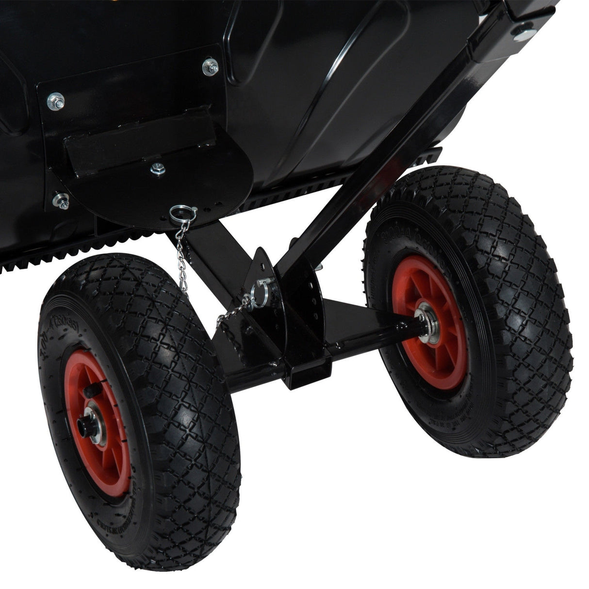 Outsunny Height/ Angle-Adjustable Heavy-Duty Rolling Snow Shovel Pusher