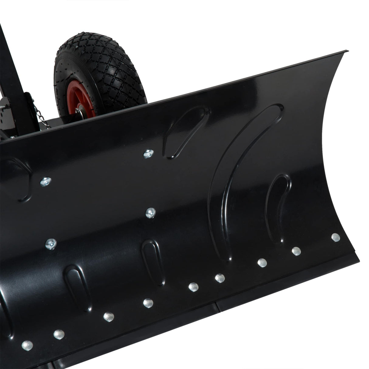 Outsunny Height/ Angle-Adjustable Heavy-Duty Rolling Snow Shovel Pusher