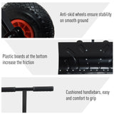 Outsunny Height/ Angle-Adjustable Heavy-Duty Rolling Snow Shovel Pusher