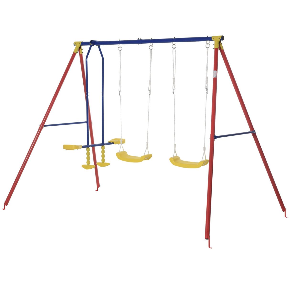 Outsunny Outdoor Swing Set for Backyard with 2-Person Swing and 2 Swings, Playground Equipment Outdoor Playset