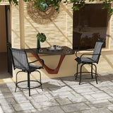 Outsunny Outdoor Bar Stools,360 Swivel Bar Height Patio Chairs,2 PCS