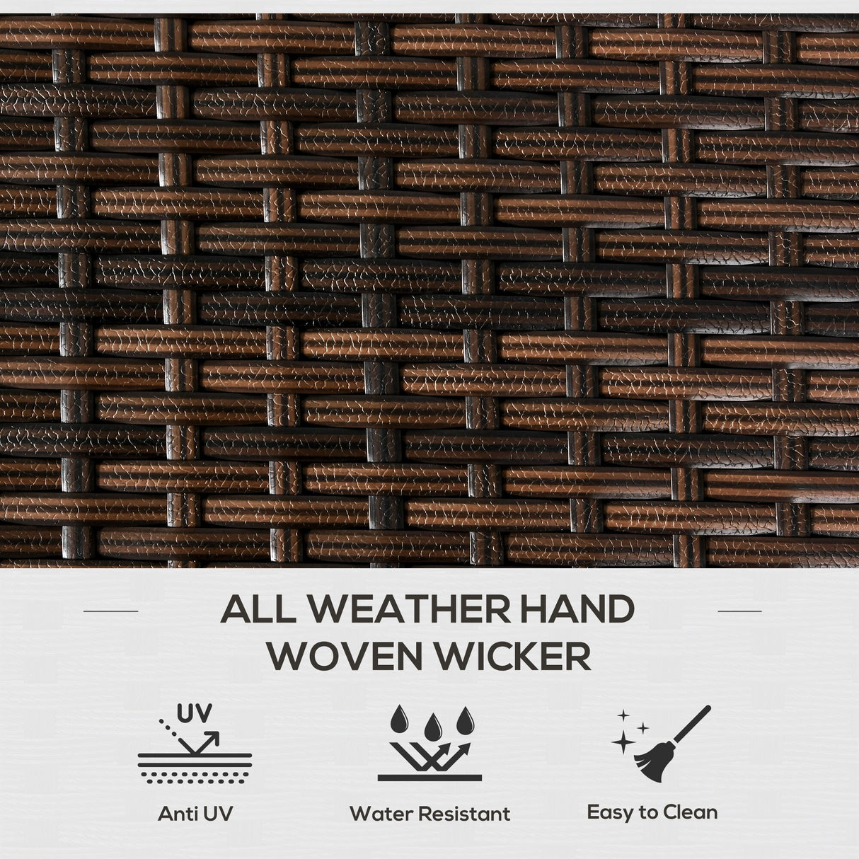 Outsunny Outdoor Deck Box & Shoe Storage, PE Rattan Wicker Towel Rack with Liner for Indoor, Outdoor