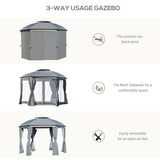 Outsunny Outdoor Gazebo,Patio Dome Gazebo Canopy Shelter w/Double Roof