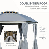Outsunny Outdoor Gazebo,Patio Dome Gazebo Canopy Shelter w/Double Roof