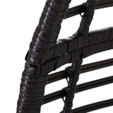 Outsunny Patio Wicker Egg Chair w/ Soft Cushion, Teardrop Cuddle Seat, Outdoor / Indoor Patio Chair