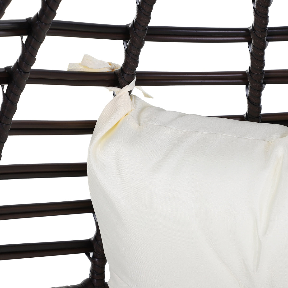 Outsunny Patio Wicker Egg Chair w/ Soft Cushion, Teardrop Cuddle Seat, Outdoor / Indoor Patio Chair