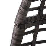 Outsunny Patio Wicker Egg Chair w/ Soft Cushion, Teardrop Cuddle Seat, Outdoor / Indoor Patio Chair