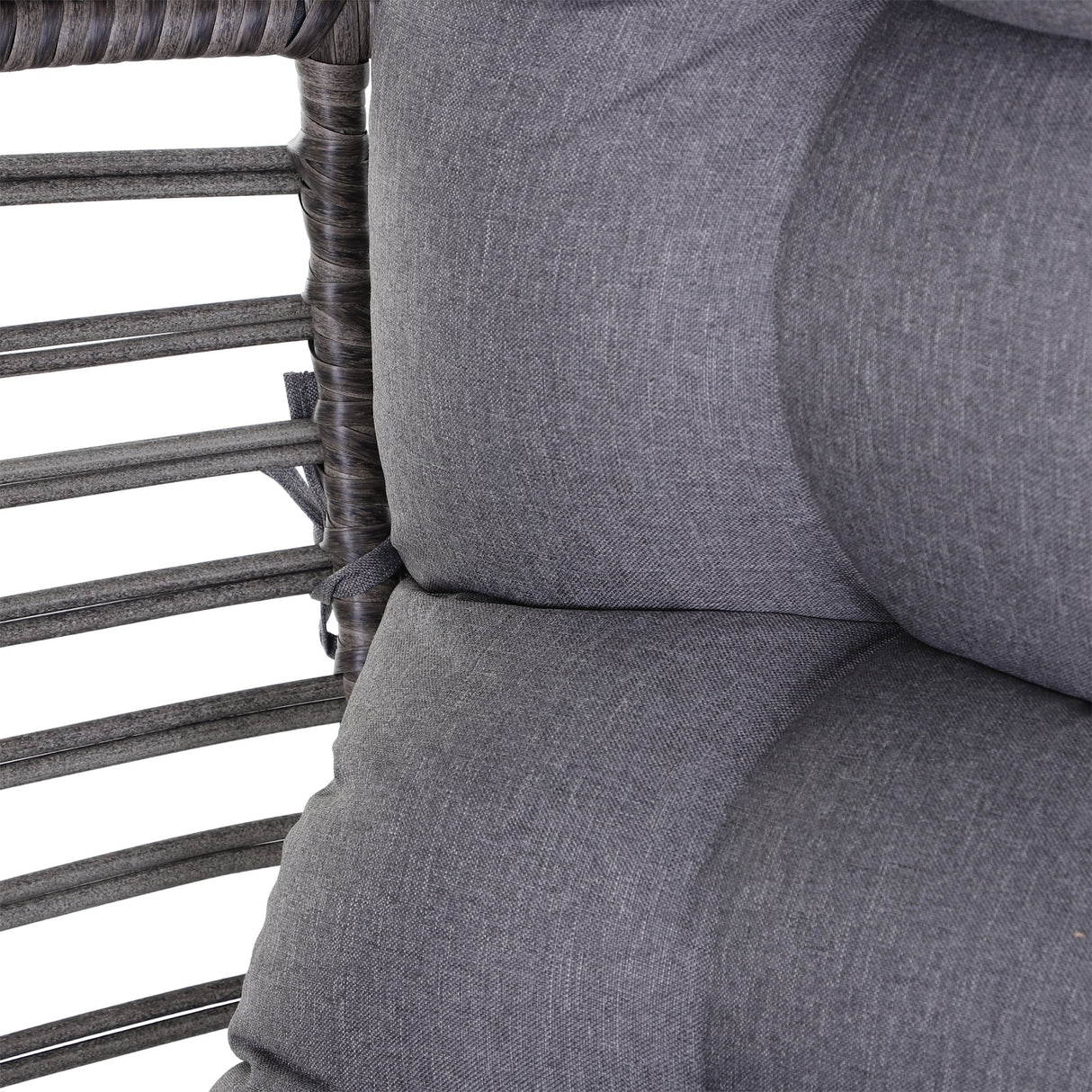 Outsunny Patio Wicker Egg Chair w/ Soft Cushion, Teardrop Cuddle Seat, Outdoor / Indoor Patio Chair