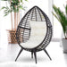 Outsunny Patio Wicker Egg Chair w/ Soft Cushion, Teardrop Cuddle Seat, Outdoor / Indoor Patio Chair