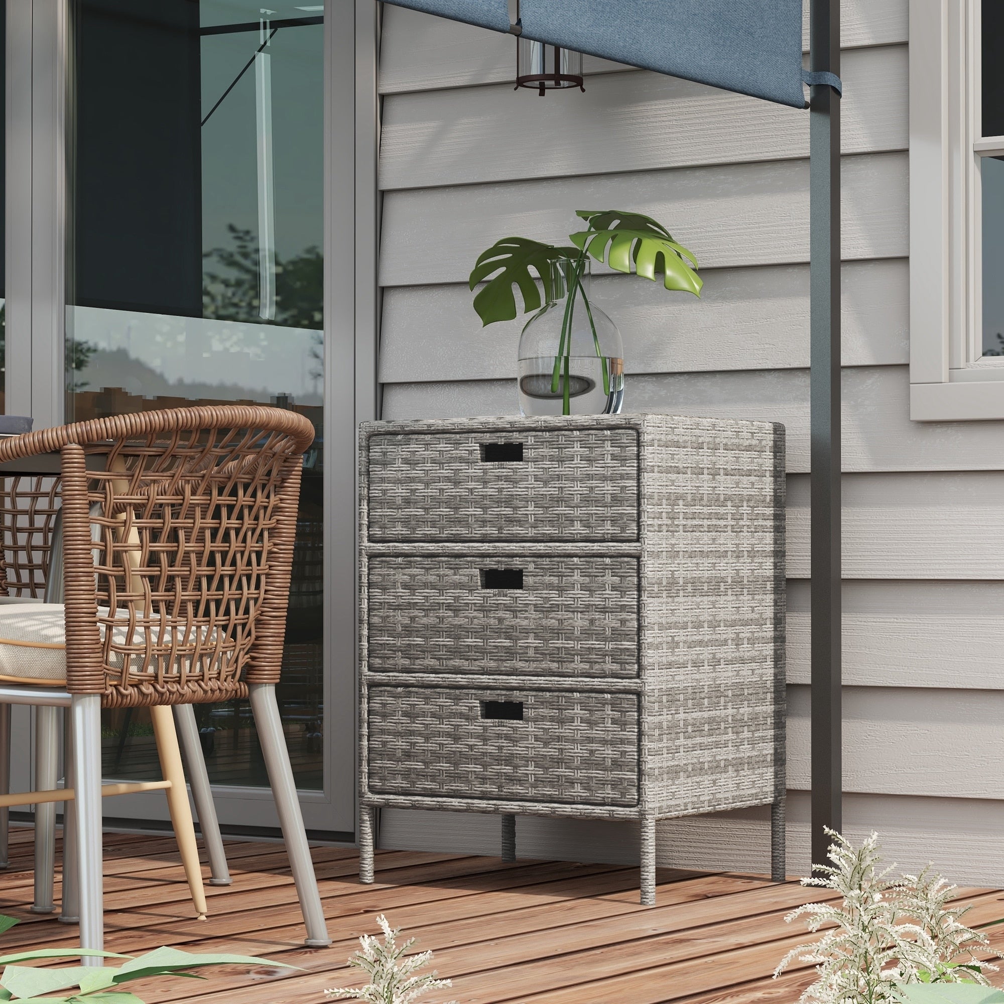 Wicker cabinet outdoor discount