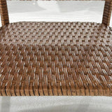 Outsunny Outdoor Wicker Coffee Table, Rattan Side Table with 2-Tier Storage Shelf , Aluminum Frame Square, End Table