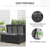 Outsunny Outdoor Wicker Storage Bench Deck Box, PE Rattan Patio Furniture Pool Storage Bin Container