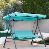 Outsunny Patio Porch Swing Chair with Adjustable Canopy,Seats 3 Adults