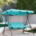 Outsunny Patio Porch Swing Chair with Adjustable Canopy,Seats 3 Adults