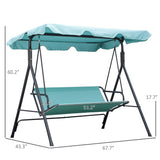Outsunny Patio Porch Swing Chair with Adjustable Canopy,Seats 3 Adults