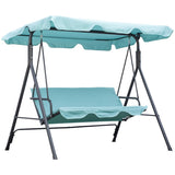 Outsunny Patio Porch Swing Chair with Adjustable Canopy,Seats 3 Adults