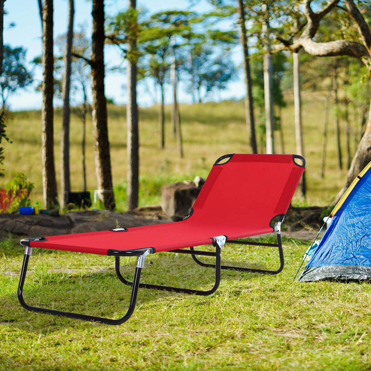 Outsunny Portable Outdoor Sun Lounger, Lightweight Folding Chaise Loun