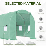 Outsunny Portable Walk-In Gardening Plant Greenhouse - Green