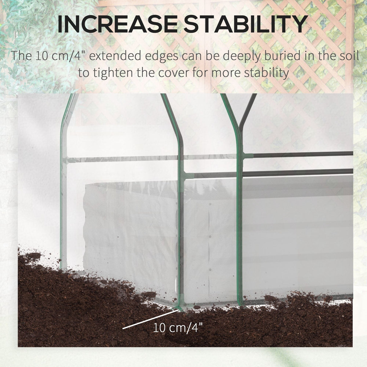 Outsunny Raised Steel Garden Bed with Greenhouse Cover - 50" L x 37.5" W x 36.25" H