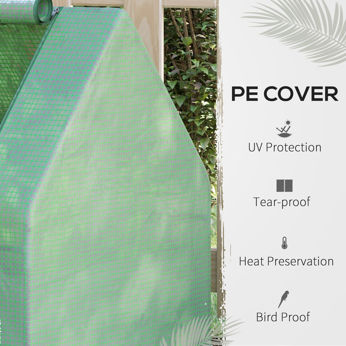 Outsunny Raised Steel Garden Bed with Greenhouse Cover - 50" L x 37.5" W x 36.25" H