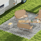 Outsunny Reversible Outdoor Rug, 9' x 12' Waterproof Plastic Straw Floor Mat, Portable RV Camping Carpet - 9' x 12'