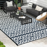Outsunny Reversible Outdoor Rug, 9' x 18' Waterproof Plastic Straw Floor Mat, Portable RV Camping Carpet - 9' x 18'