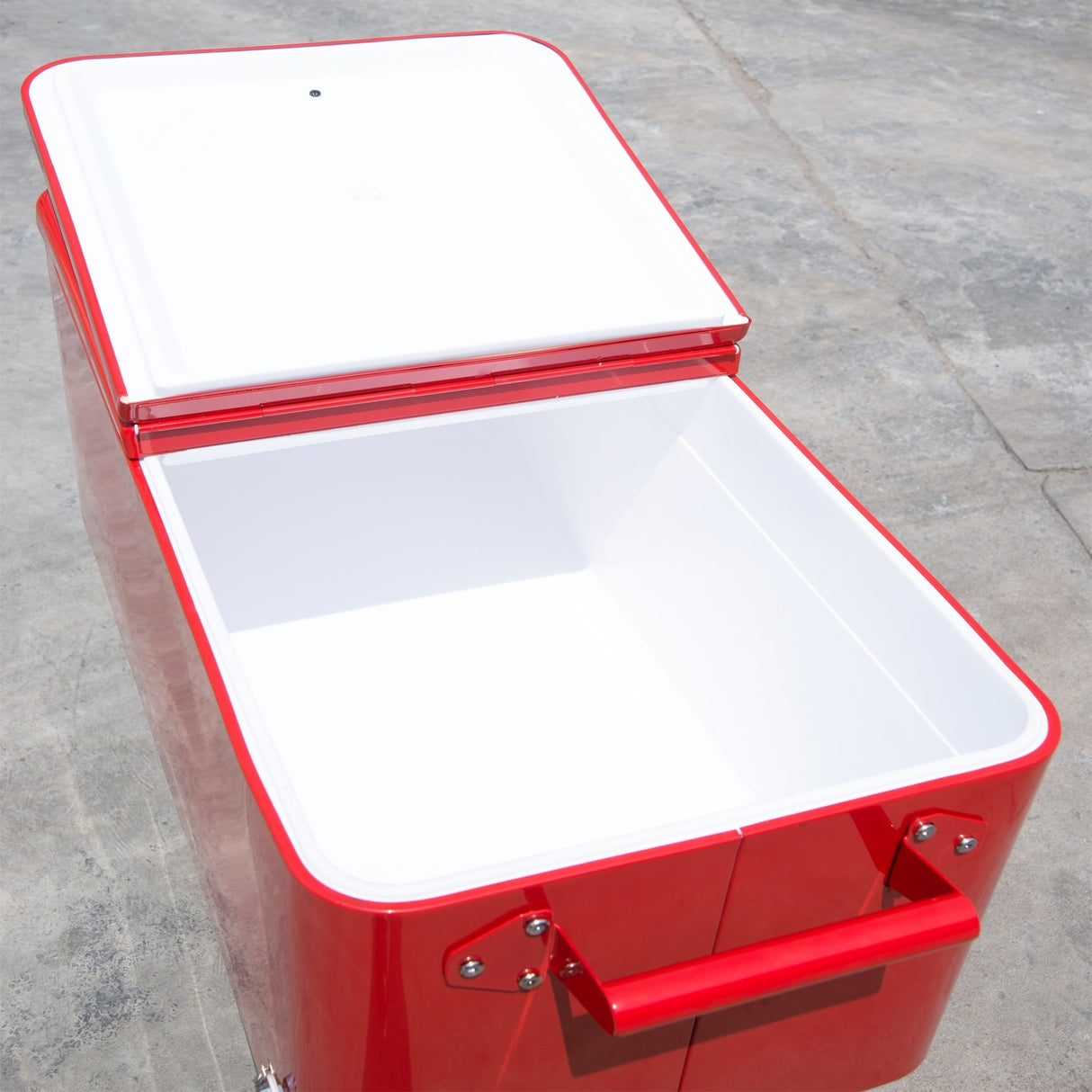 Outsunny 80-quart Red Portable Rolling Patio Drink Cooler Ice Chest