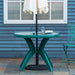 Outsunny Round Plastic Patio Table with Umbrella Hole,Dining Table