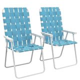 Outsunny Set of 2 Patio Folding Chairs, Classic Outdoor Camping Chairs, Portable Lawn Chairs for Camping