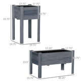 Outsunny Set of 3 Raised Garden Beds, Self-Draining Elevated Wood Planter Boxes with Legs & Liner for Backyard & Patio