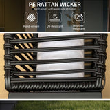 Outsunny Solar Floor Lamp, Outdoor Rattan Garden Lantern,Pathway Light