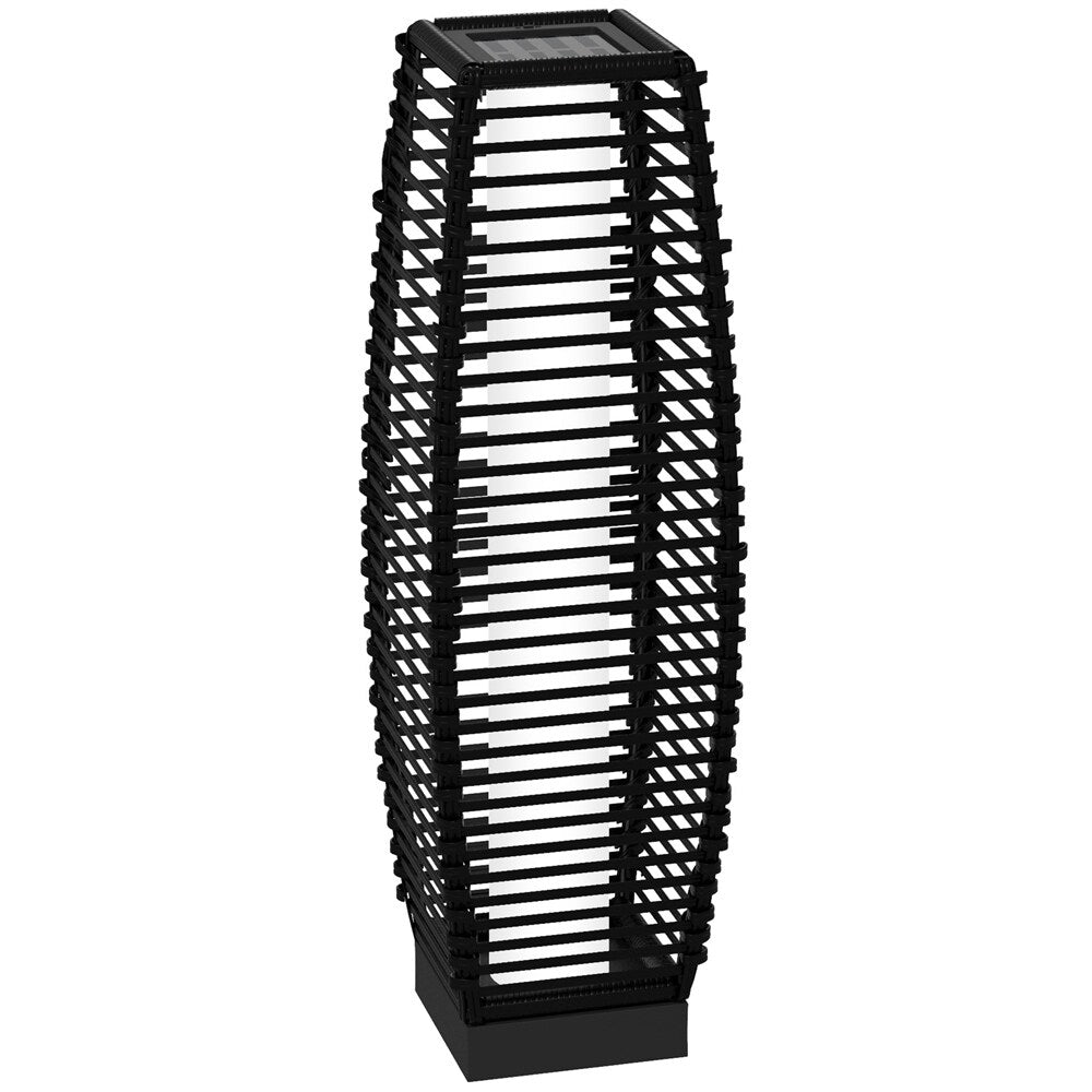 Outsunny Solar Floor Lamp, Outdoor Rattan Garden Lantern,Pathway Light