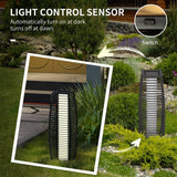 Outsunny Solar Floor Lamp, Outdoor Rattan Garden Lantern,Pathway Light