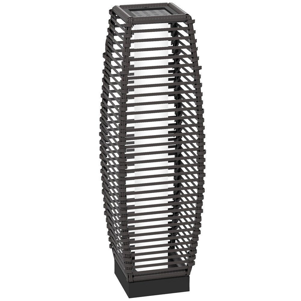Outsunny Solar Floor Lamp, Outdoor Rattan Garden Lantern,Pathway Light