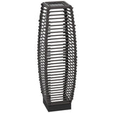 Outsunny Solar Floor Lamp, Outdoor Rattan Garden Lantern,Pathway Light