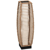 Outsunny Solar Floor Lamp, Outdoor Rattan Garden Lantern,Pathway Light