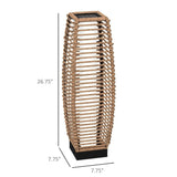 Outsunny Solar Floor Lamp, Outdoor Rattan Garden Lantern,Pathway Light