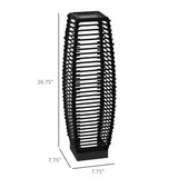 Outsunny Solar Floor Lamp, Outdoor Rattan Garden Lantern,Pathway Light