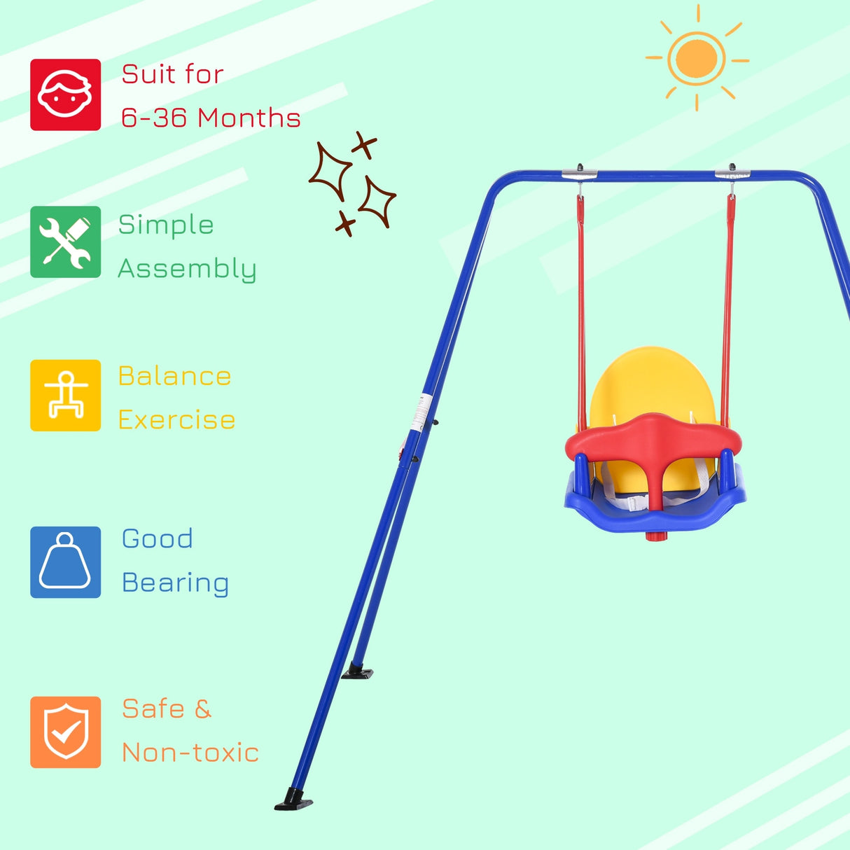 Outsunny Baby Swing Outdoor with Scratch and Wear Resistant Finish